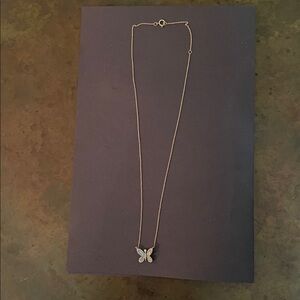 Delicate Gold Butterfly Pendant Necklace